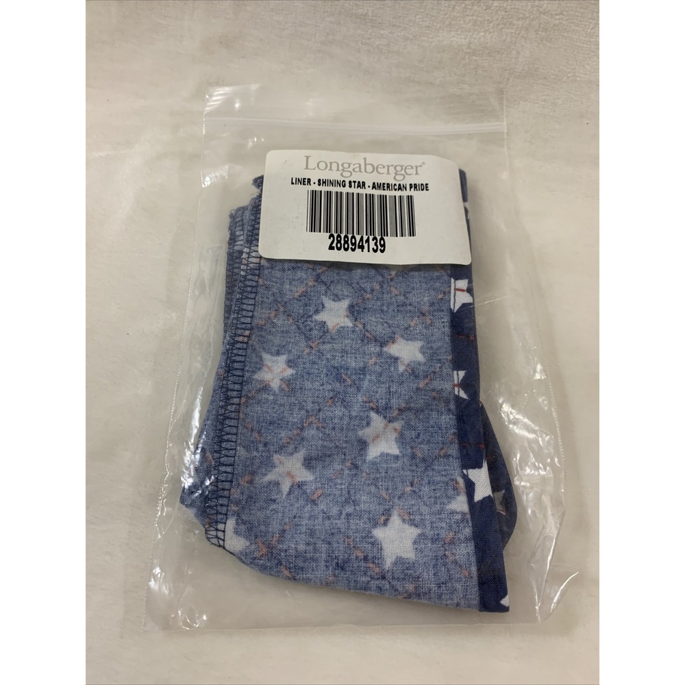 Longaberger Basket 2001 Shining Star American Pride  *‎ Fabric Liner Only New!